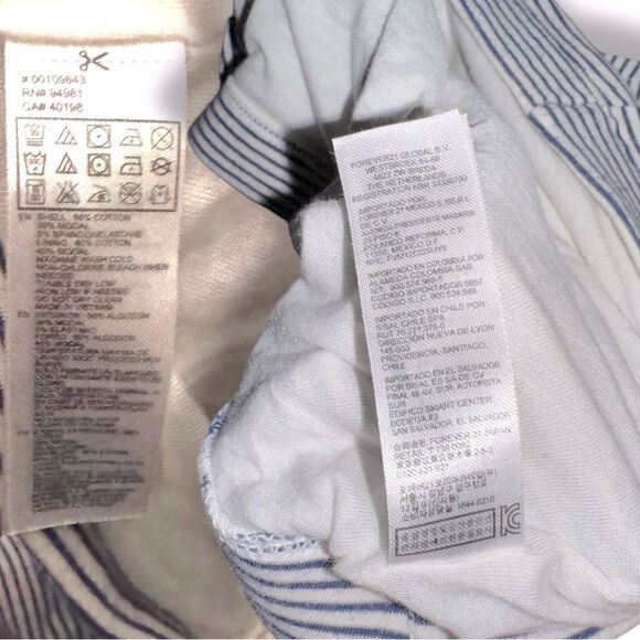 Forever 21 Y2K Navy/White Striped Long Front Slit A-line Maxi Skirt Size Large - Picture 12 of 14